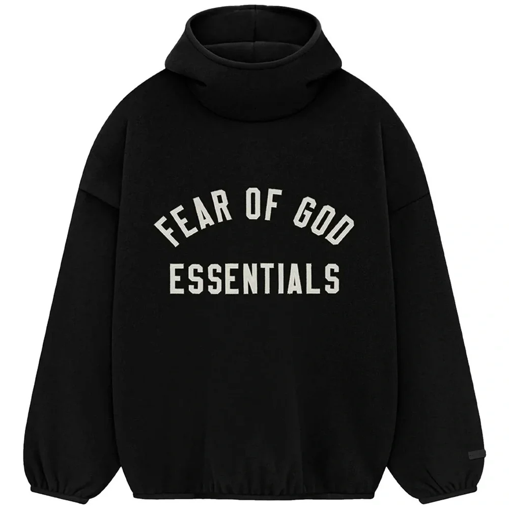 Fear of God Essentials brushed yarn ho black hoodie - Picture 2 of 9